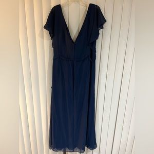 Deep Navy Lines chiffon gown